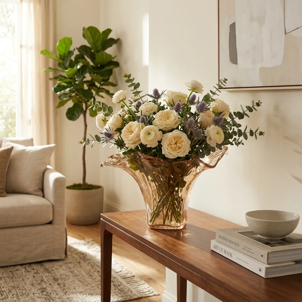 CLAYMORE BROWN GLASS VASE 12 (IN)