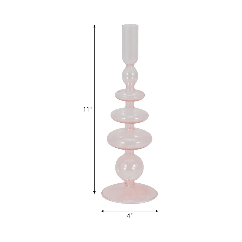 ELLENLAND PINK CANDLE HOLDER 11 (IN)