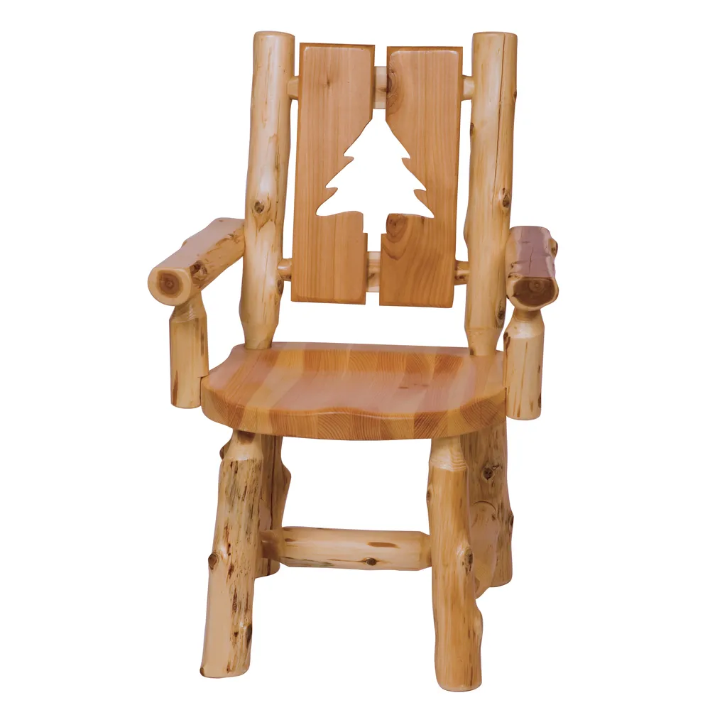 Cedar Cut-out Log Arm Chair - Natural - Pine Tree