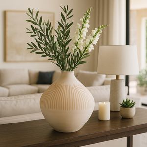 DRAKE IVORY GLASS VASE 14 (IN) 2