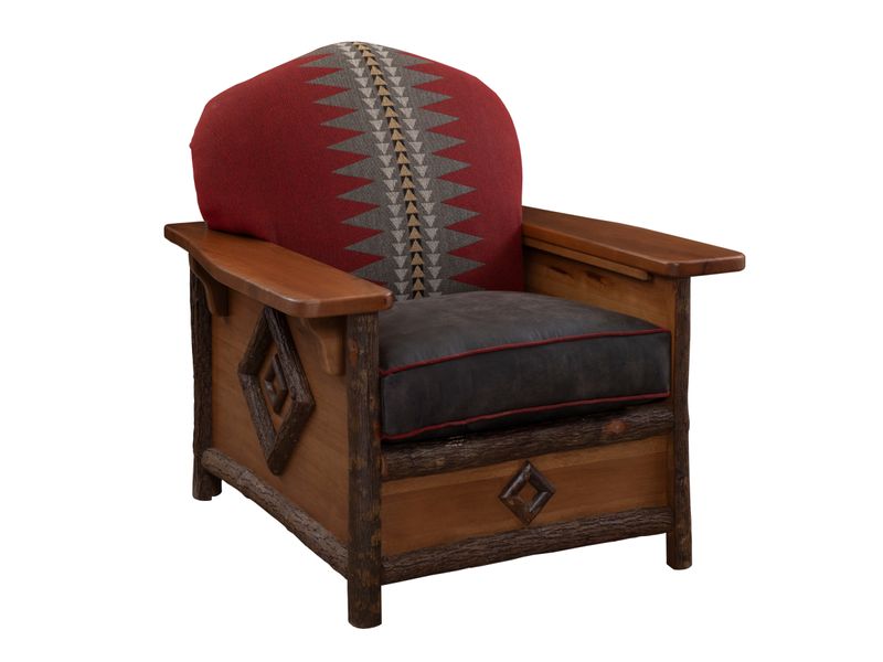 Hickory Log  Diamond Peak Lounge Chair - Premium Fabric - Seat:  Fabric TBD;   Backrest:  Fabric TBD 2
