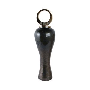 THORNTON BLACK GLASS VASE 34 (IN) 5