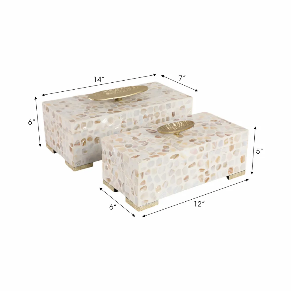 JASPERGATE SET OF 2 WHITE BOXES 6 (IN)