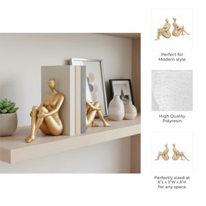 DOUGALPARK SET OF 2 GOLD BOOKENDS 8 (IN) 7