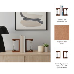 REGANBEACH SET OF 2 BROWN BOOKENDS 8 (IN) 9