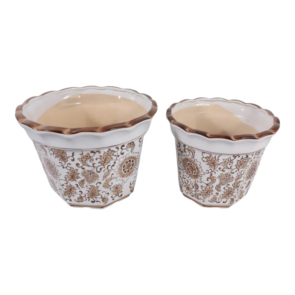 ENOCHFIELD SET OF 2 BROWN PLANTER 10 (IN)