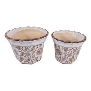 ENOCHFIELD SET OF 2 BROWN PLANTER 10 (IN) 6