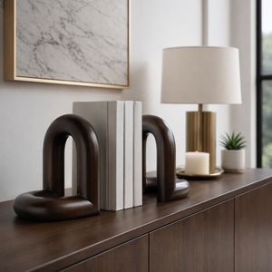 TRUEPORT SET OF 2 BROWN BOOKENDS 8 (IN) 11