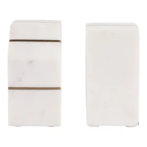 BRUNOCROSS SET OF 2 WHITE BOOKENDS 5 (IN) 5