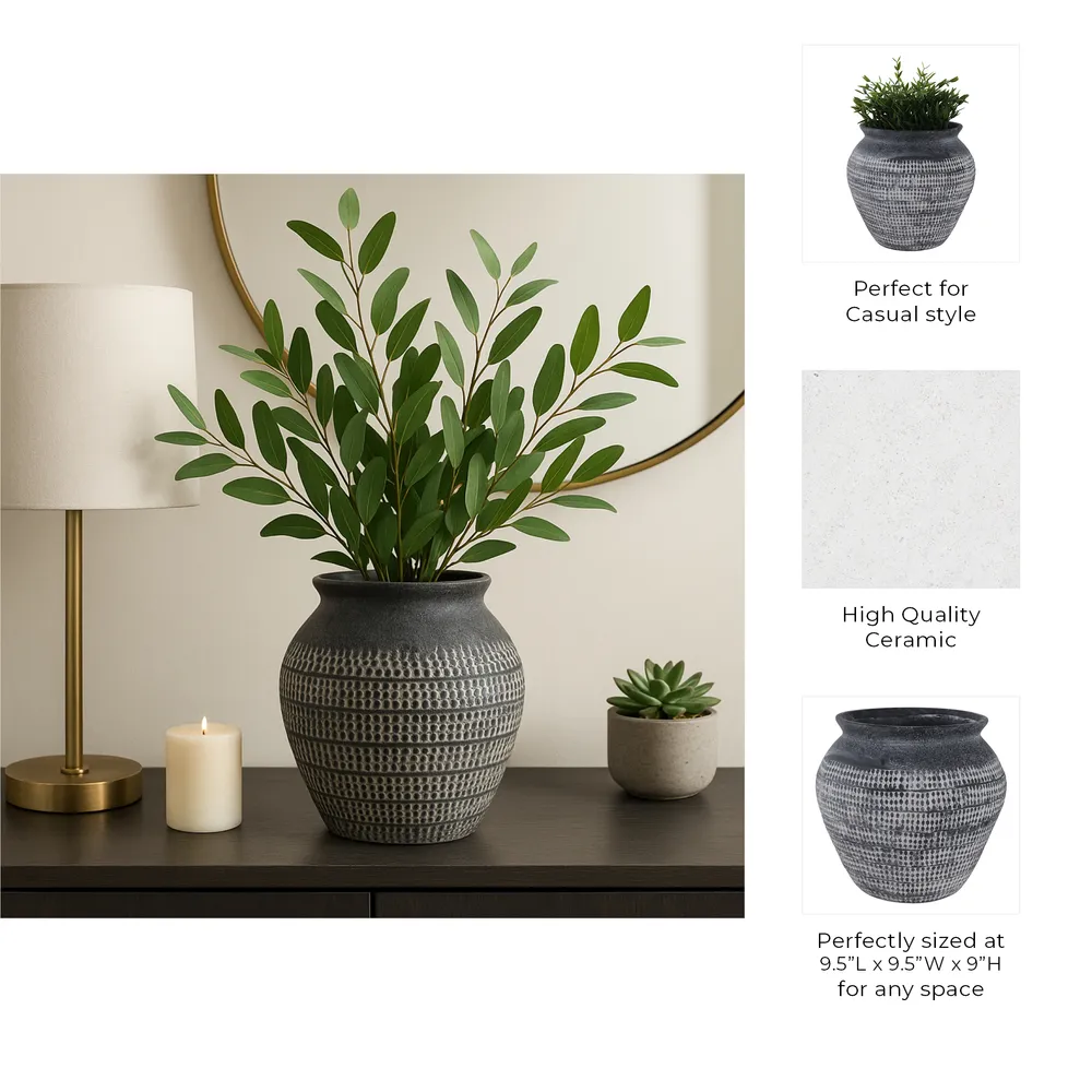 HARKENDALE BLACK VASE 9 (IN)