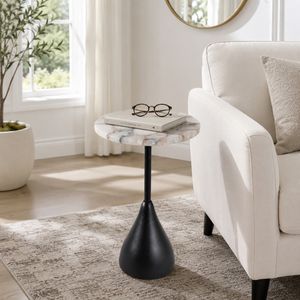 FARLEYVIEW WHITE TABLE 22 (IN) 9