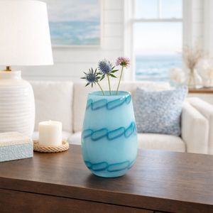 HELENARIDGE BLUE GLASS VASE 9 (IN) 2