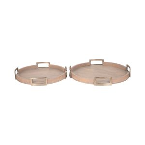 HELTONVALE SET OF 2 BROWN TRAY 4 (IN) 1