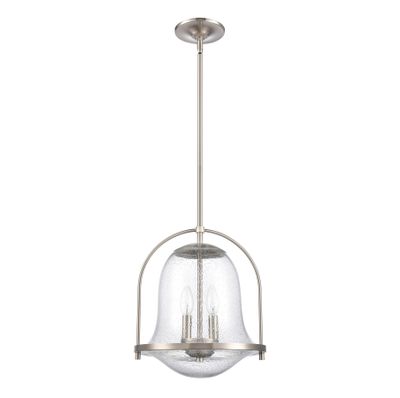 Connection 12″ Wide 2-Light Pendant - Satin Nickel