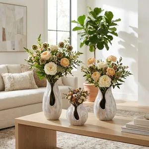 STORMVIEW SET OF 3 IVORY VASES 8 (IN) 2