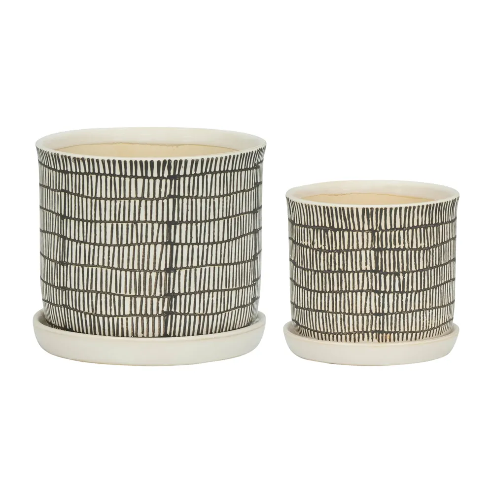 HOUSTONLAKE SET OF 2 IVORY PLANTER 7 (IN)