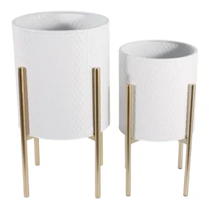 HAYFORDTON SET OF 2 WHITE PLANTER 23 (IN) 6