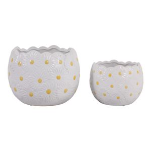 BRONSONRUN SET OF 2 WHITE PLANTER 7 (IN) 1