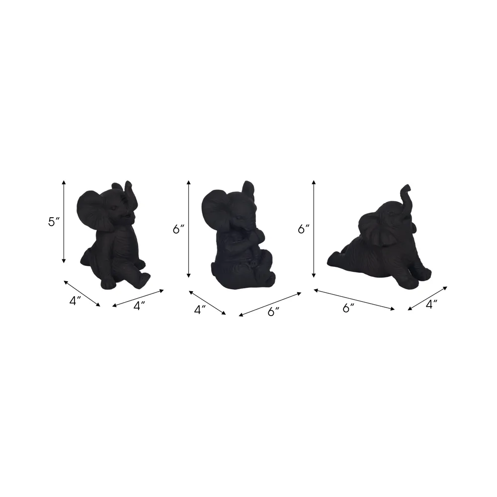 WALTONTON SET OF 3 BLACK DECOR 6 (IN)