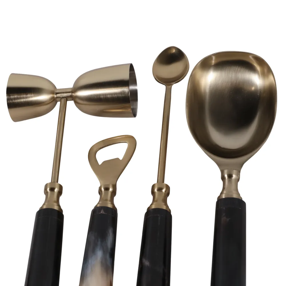 HAZENWORTH SET OF 4 BLUE BAR ACCESSORIES 2 (IN)