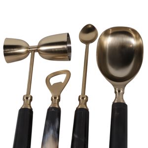 HAZENWORTH SET OF 4 BLUE BAR ACCESSORIES 2 (IN) 8