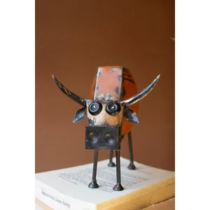 Set of 2 Recycled Iron Steers 4