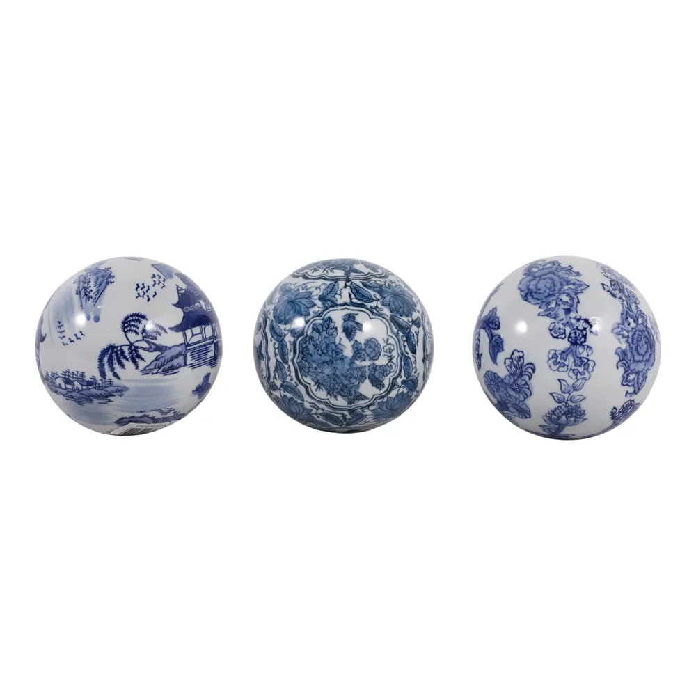 TRENTONSHAW SET OF 3 BLUE ORBS 5 (IN)