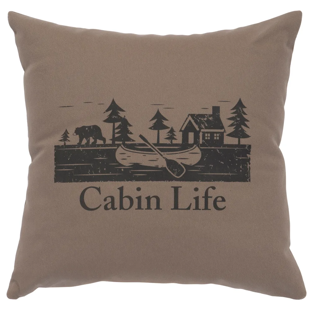 Image Pillow - Cabin Life - Cotton Taupe