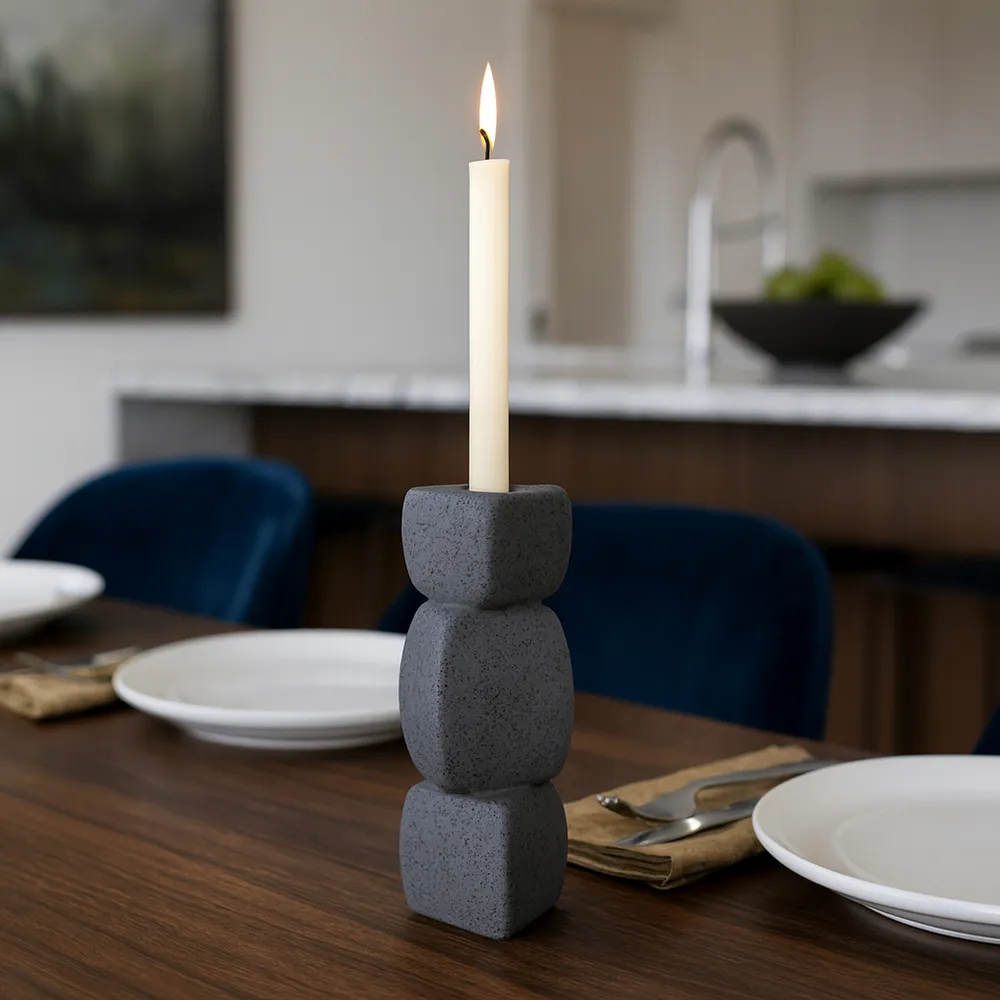ENNISVALE BLACK CANDLE HOLDER 9 (IN)