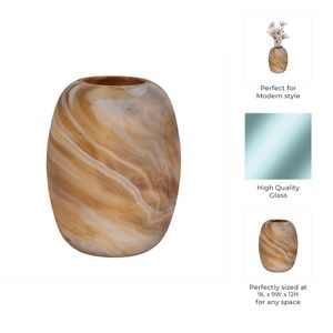 RAEWIND ORANGE GLASS VASE 12 (IN) 9