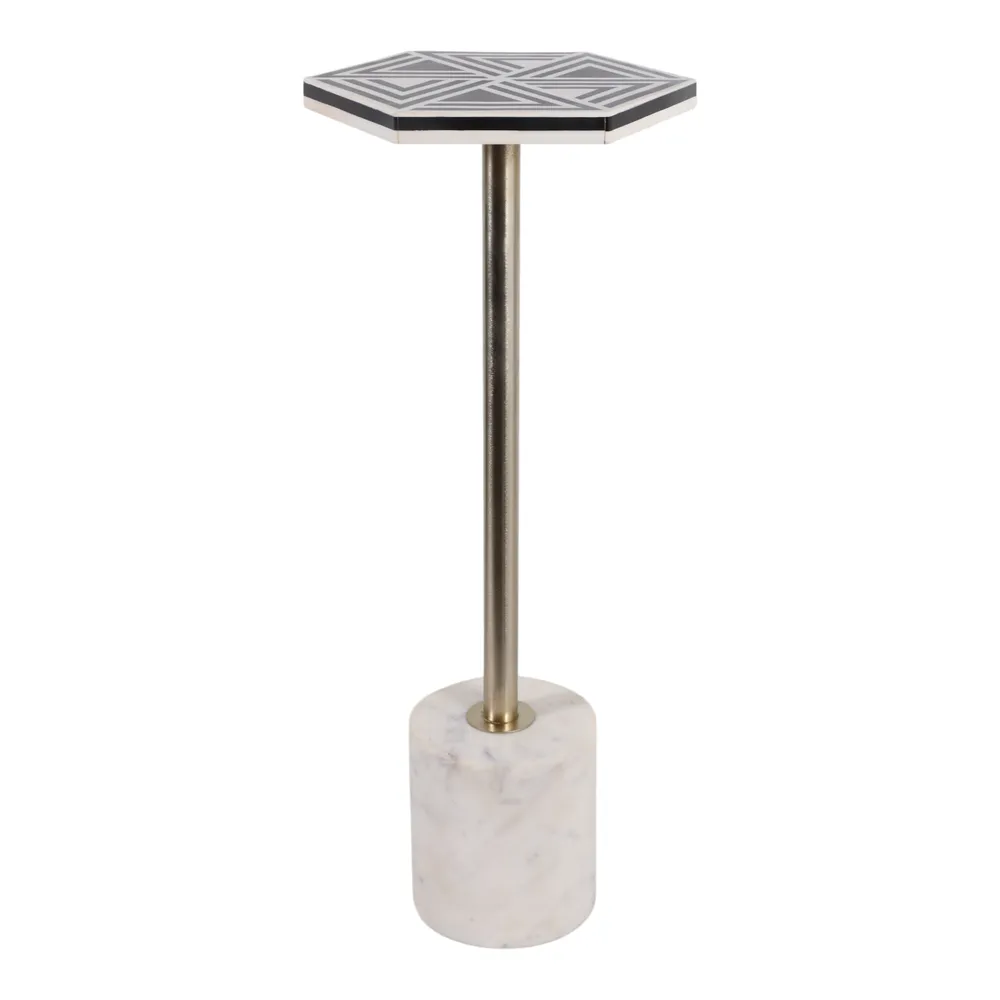 KELLERRUN WHITE TABLE 25 (IN)