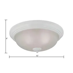 Huntington 15'' Wide 3-Light Flush Mount - White 2