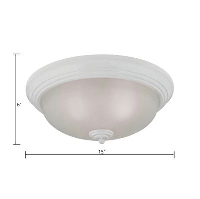 Huntington 15'' Wide 3-Light Flush Mount - White