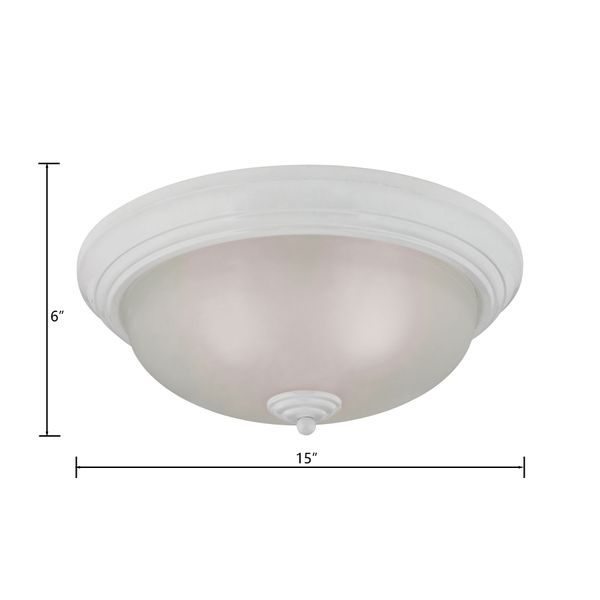 Huntington 15'' Wide 3-Light Flush Mount - White