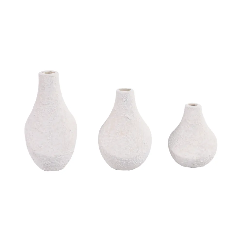 EDMONDFORD SET OF 3 IVORY VASES 9 (IN)