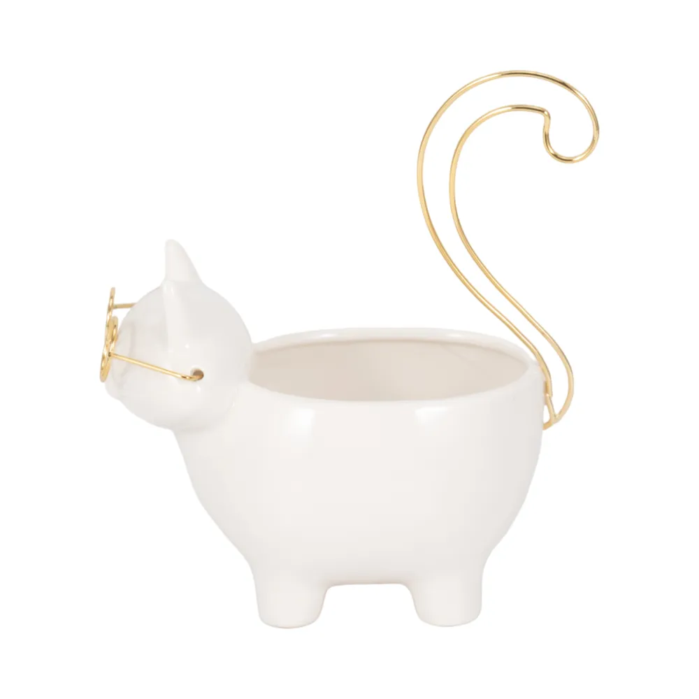 CARLINOAK WHITE TRINKET DISH 8 (IN)