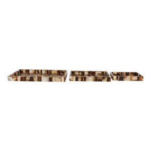 DUNLAPBROOK SET OF 3 BROWN TRAY 2 (IN) 6