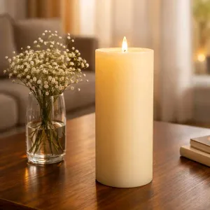 Cream Moving Flame LED Candle 5x11.5in 1