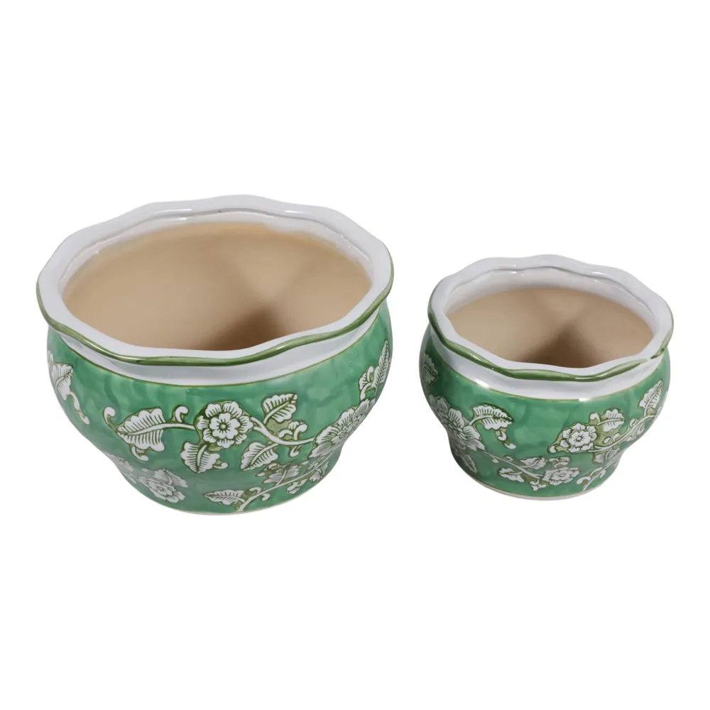 HENLEYDALE SET OF 2 GREEN PLANTER 6 (IN)