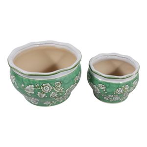 HENLEYDALE SET OF 2 GREEN PLANTER 6 (IN) 5