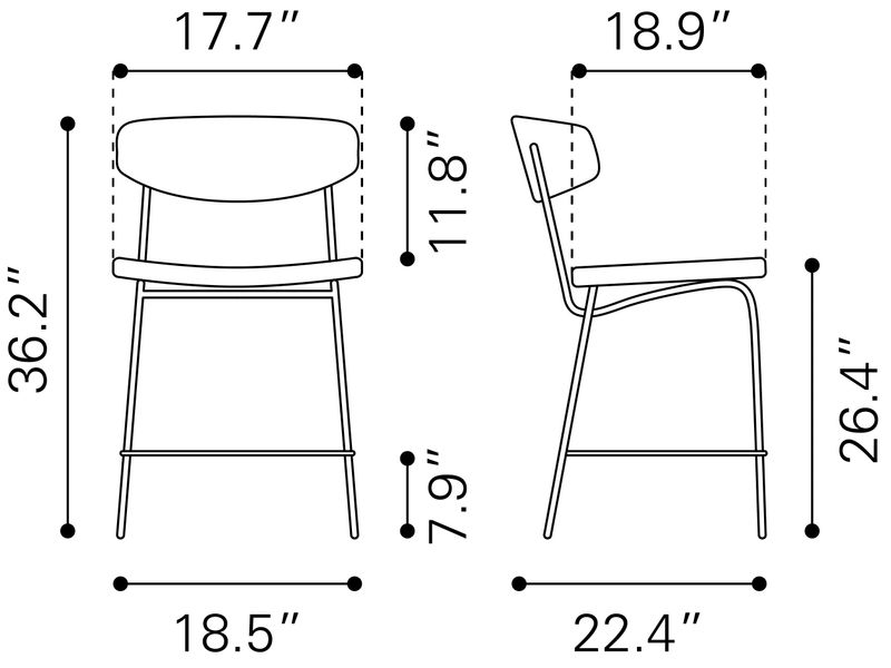 Charon Counter Stool Vintage Black 11