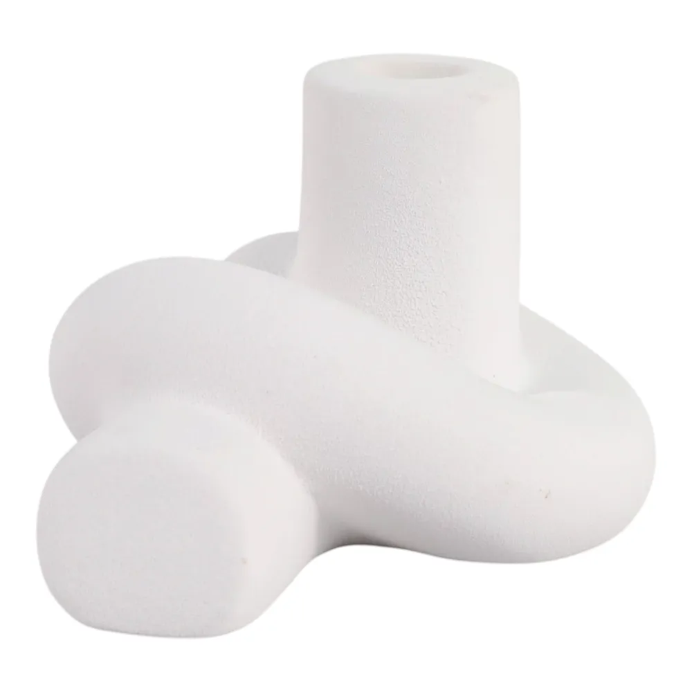 DUNCANCROSS WHITE CANDLE HOLDER 4 (IN)
