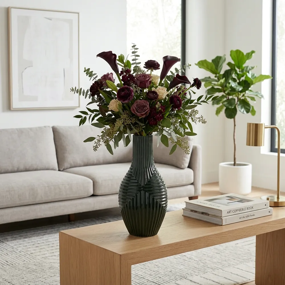 ROBINFIELD GREEN VASE 16 (IN)