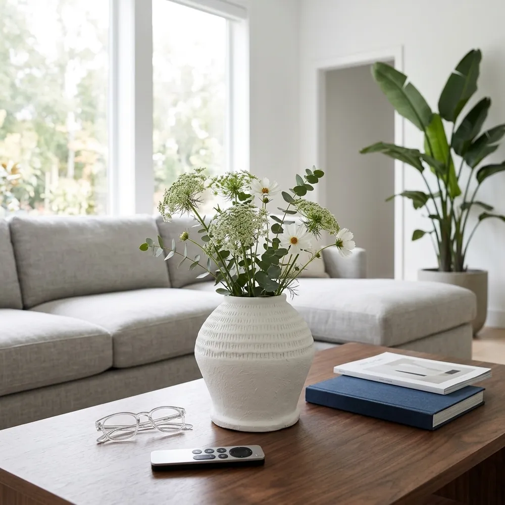 ROWANWORTH WHITE VASE 11 (IN)