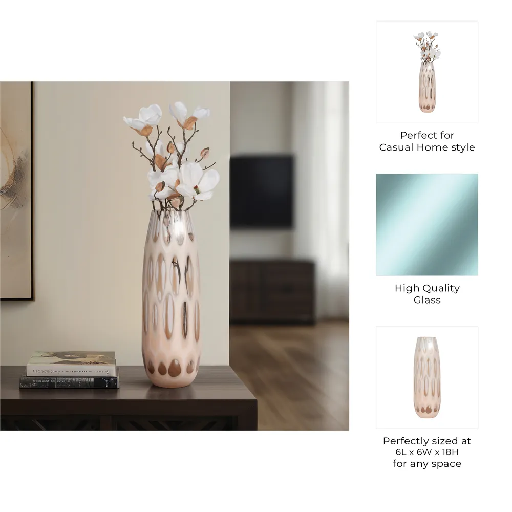 HATCHERHAVEN TAN GLASS VASE 18 (IN)