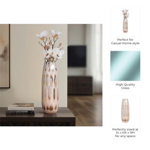 HATCHERHAVEN TAN GLASS VASE 18 (IN) 8