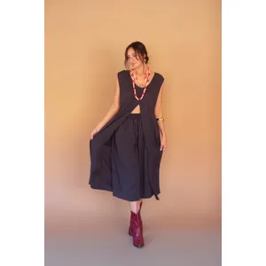 Sleeveless Split-Front Tunic / Midnight 1