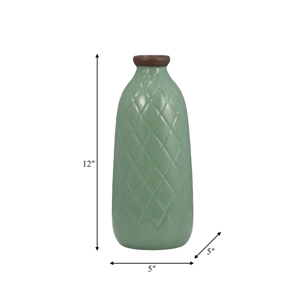 EMMONSFORD GREEN VASE 12 (IN)