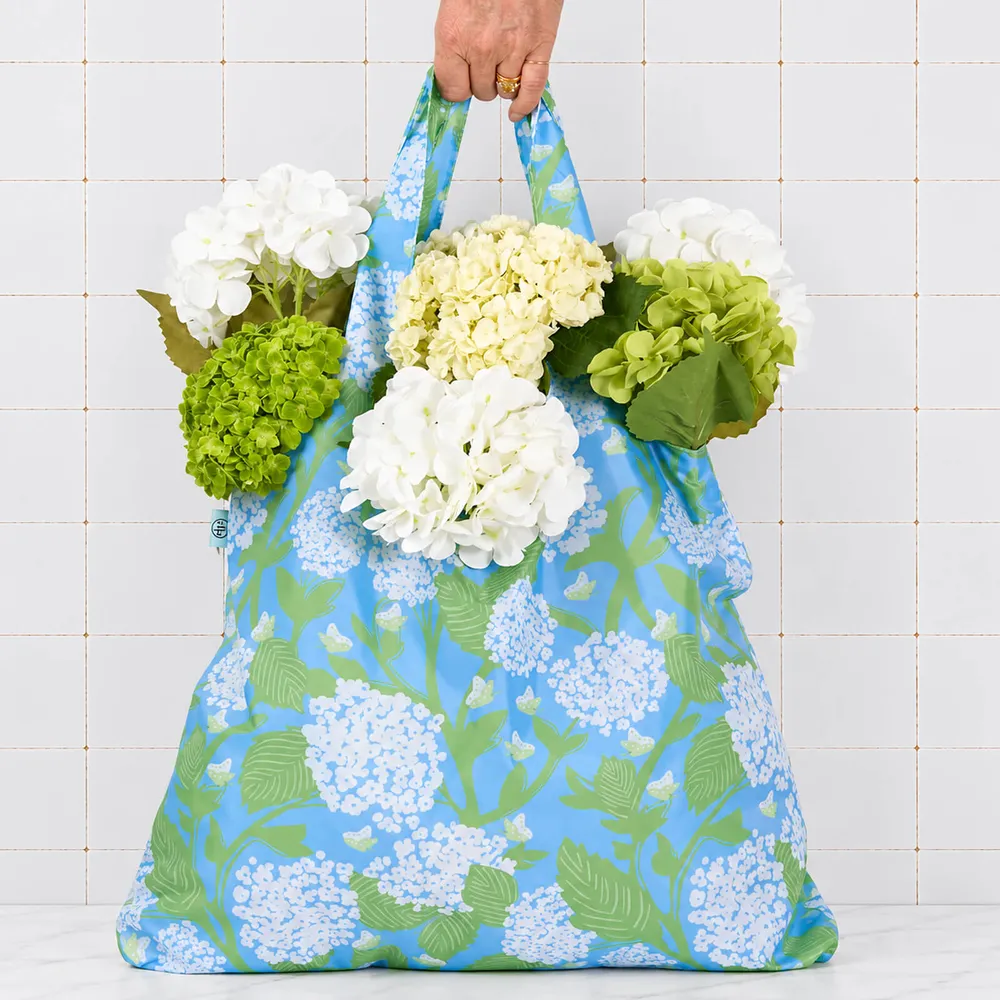 Hydrangea Bloom blu Reusable Shopping Tote Bag