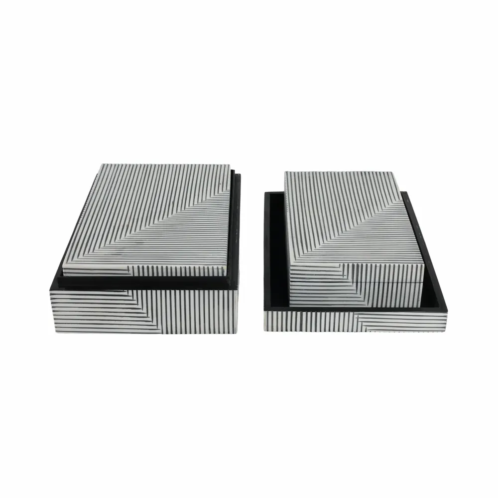 HENDONLAKE SET OF 3 BLACK BOXES 4 (IN)